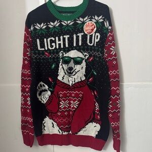 Men's Holiday Polar Bear Sweater - Black, Red, Green